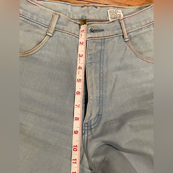 Vintage High Waisted Light Wash Pentimento Jeans with Rainbow Thread Detail - Picture 9 of 10